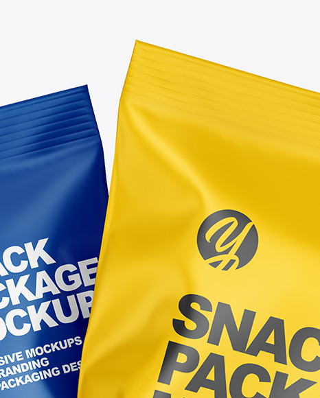 Two Matte Snack Package Mockup