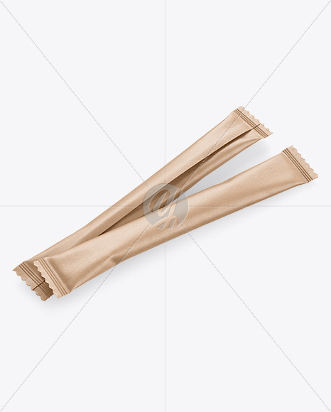 Two Kraft Stick Sachet Mockup