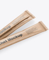 Two Kraft Stick Sachet Mockup