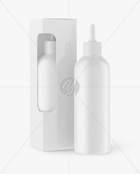 Matte Bottle w/ Box Mockup