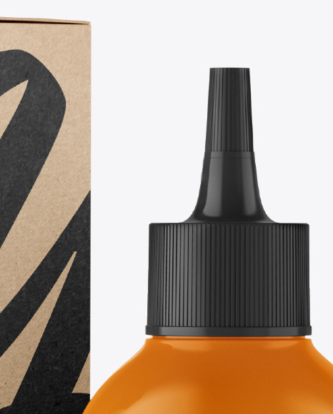 Glossy Bottle w/ Box Mockup