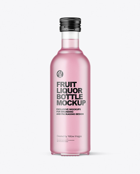 Frosted Glass Drink Bottle Mockup