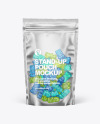 Frosted Stand-up Pouch with Gummies Mockup