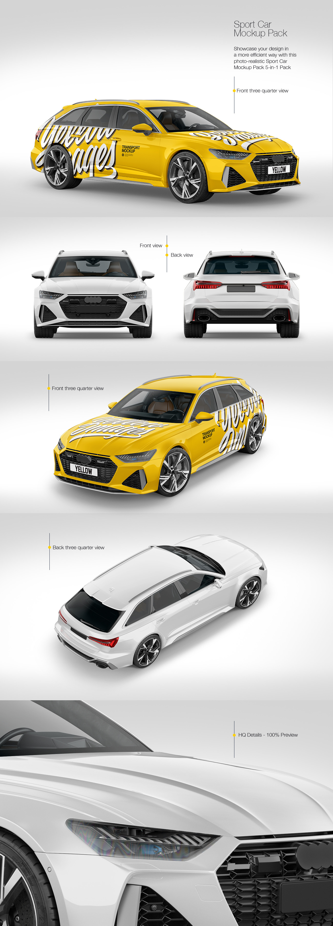 Sport Car Mockup Pack Sport Car Mockup Pack