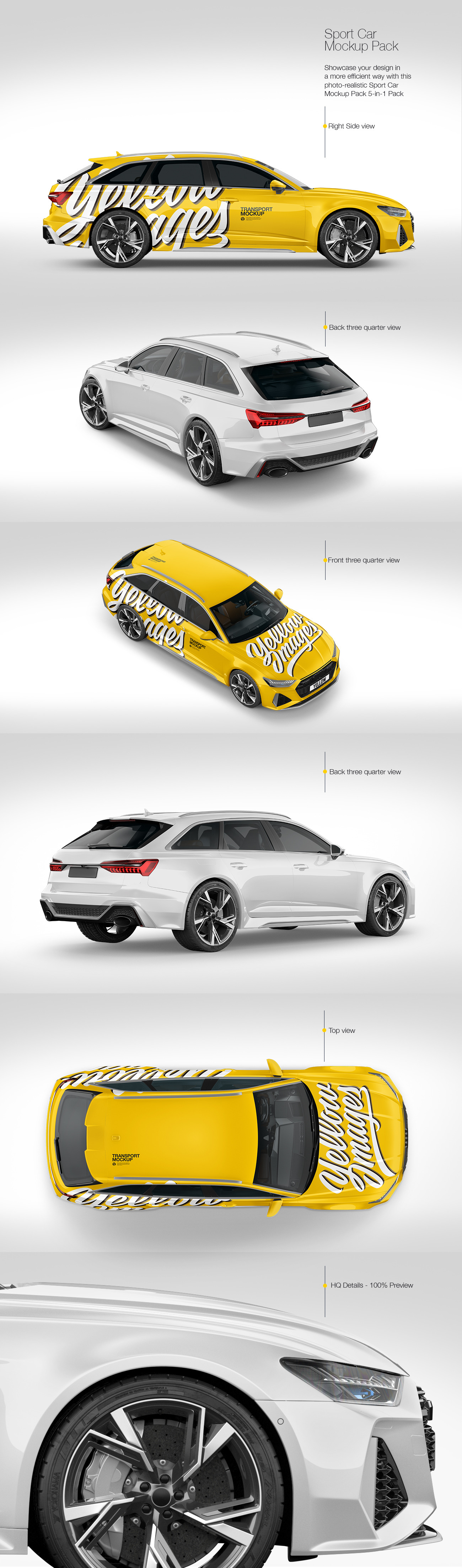 Sport Car Mockup Pack Sport Car Mockup Pack