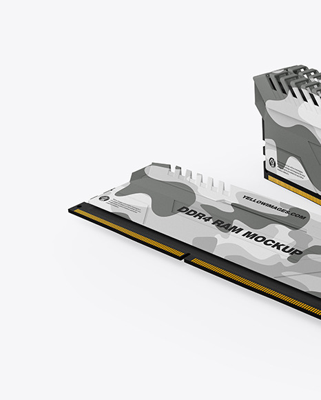 Three Modules of DDR4 RAM Mockup