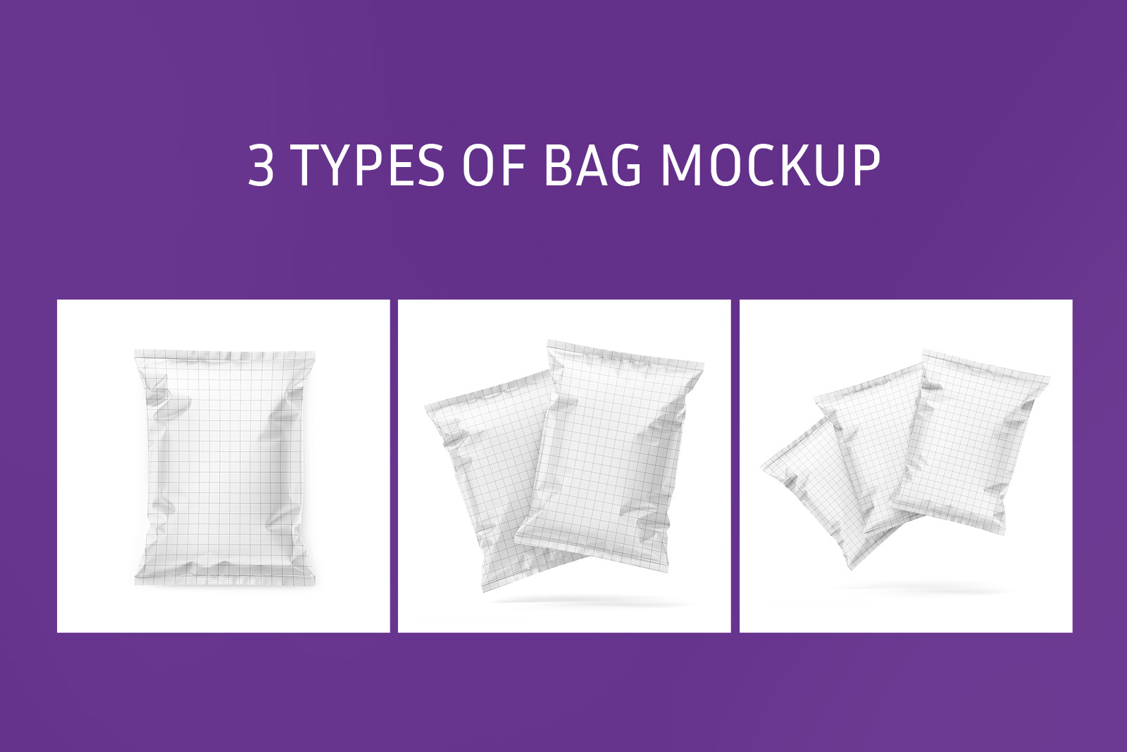 Snack bag mockup set