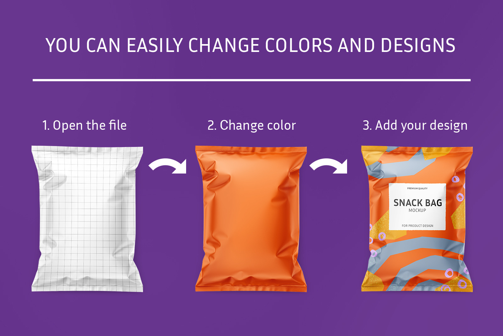 Snack bag mockup set Snack bag mockup set