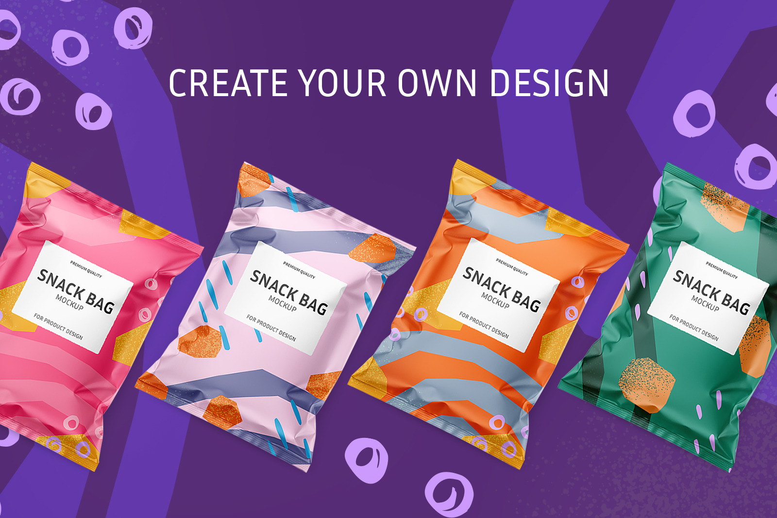 Snack bag mockup set Snack bag mockup set