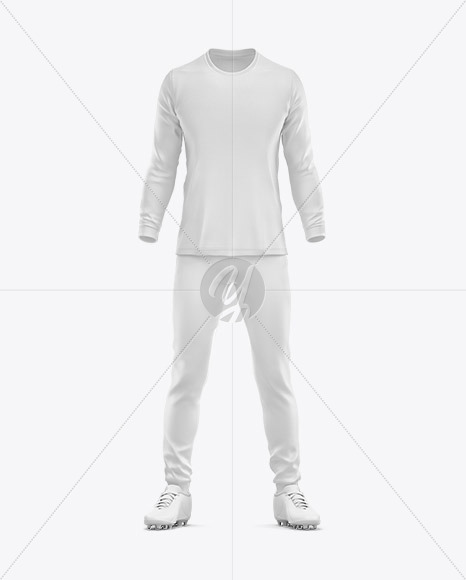 Football Kit with Long Sleeve Mockup – Front View - Free Download ...