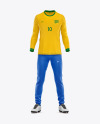 Football Kit with Long Sleeve Mockup – Front View