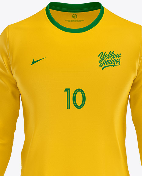 Football Kit with Long Sleeve Mockup – Front View