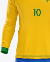 Football Kit with Long Sleeve Mockup – Front View