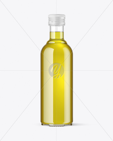 Clear Glass Olive Oil Bottle Mockup