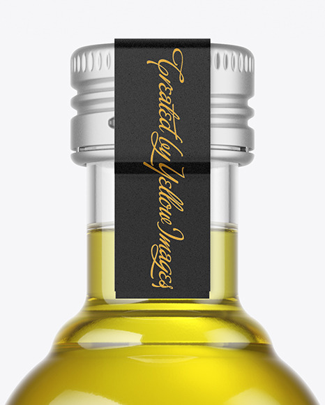 Clear Glass Olive Oil Bottle Mockup