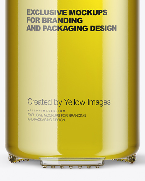 Clear Glass Olive Oil Bottle Mockup