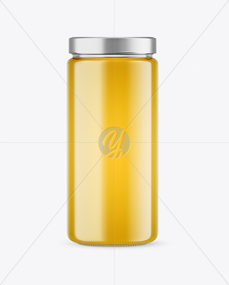 Clear Glass Honey Jar Mockup