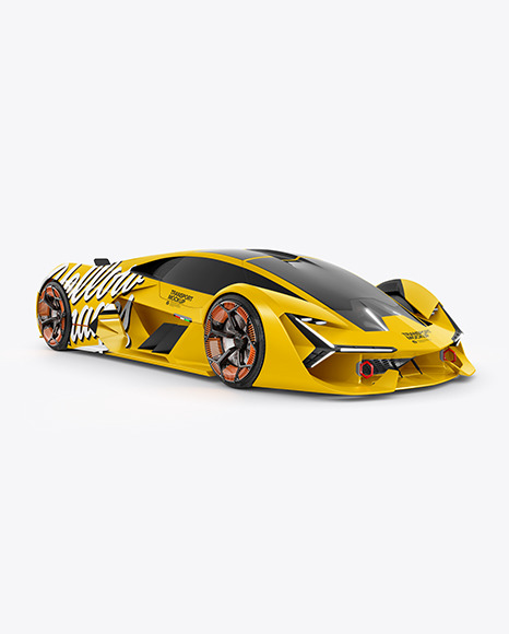 Super Car Mockup - Half Side View