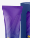 Matte Cosmetic Tube w/ Box Mockup