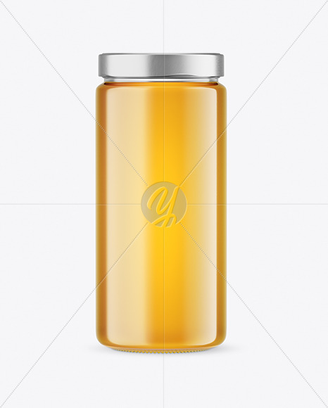 Clear Glass Honey Jar Mockup