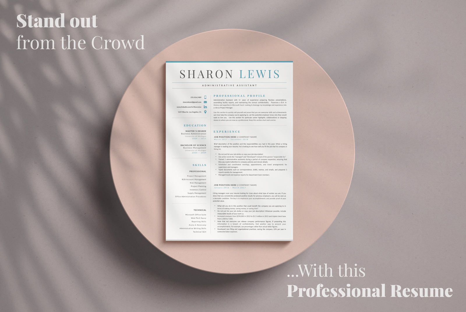 Administrative Assistant Resume Template for MS Word and Mac Pages and Matching Cover Letter Administrative Assistant Resume Template for MS Word and Mac Pages and Matching Cover Letter