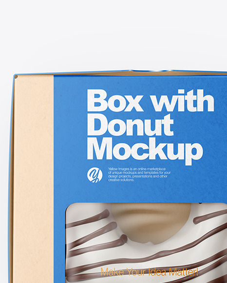 Kraft Box with Donut Mockup