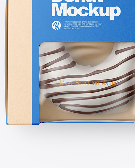 Kraft Box with Donut Mockup