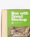 Kraft Box with Donut Mockup