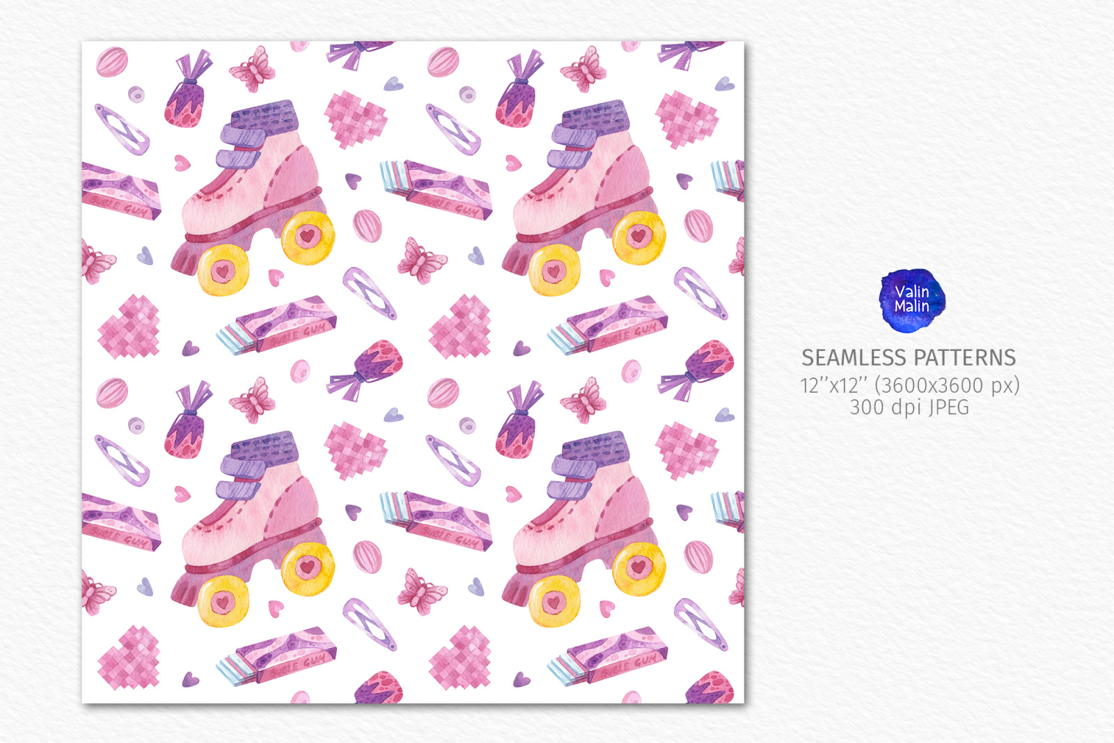 90s seamless patterns. Watercolor retro clipart for 90s backdrop, 90s party favors, 90s stickers 90s seamless patterns. Watercolor retro clipart for 90s backdrop, 90s party favors, 90s stickers
