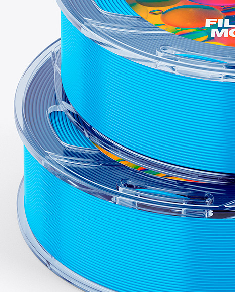 Two Transparent Filament Spool Mockup