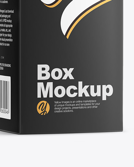 Dark Amber Glass Bottle with Box Mockup