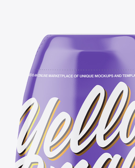 Sweetener Bottle In Glossy Shrink Sleeve Mockup Sweetener Bottle In Glossy Shrink Sleeve Mockup