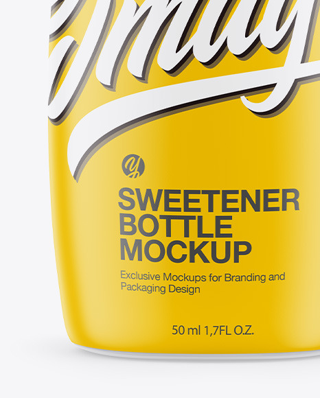 Sweetener Bottle In Matte Shrink Sleeve Mockup