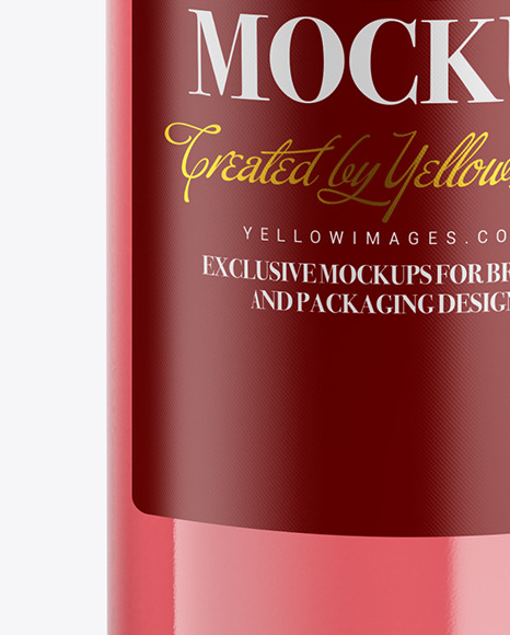 Clear Glass Pink Wine Bottle Mockup