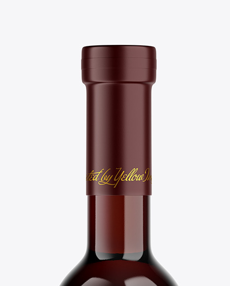 Clear Glass Red Wine Bottle Mockup