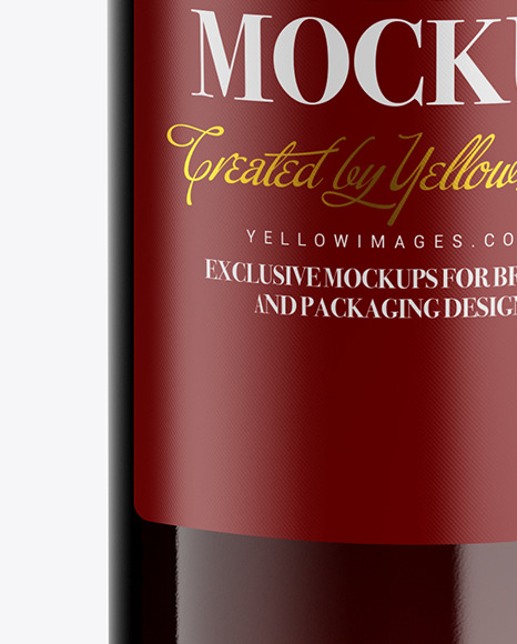 Clear Glass Red Wine Bottle Mockup