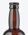 330ml Dark Amber Beer Bottle Mockup