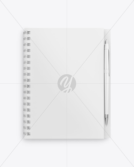 Notebook With Writing Pen Mockup