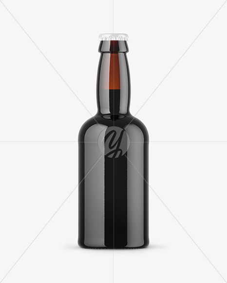 330ml Dark Amber Stout Beer Bottle Mockup