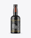 330ml Dark Amber Stout Beer Bottle Mockup