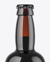 330ml Dark Amber Stout Beer Bottle Mockup