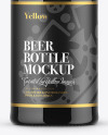 330ml Dark Amber Stout Beer Bottle Mockup