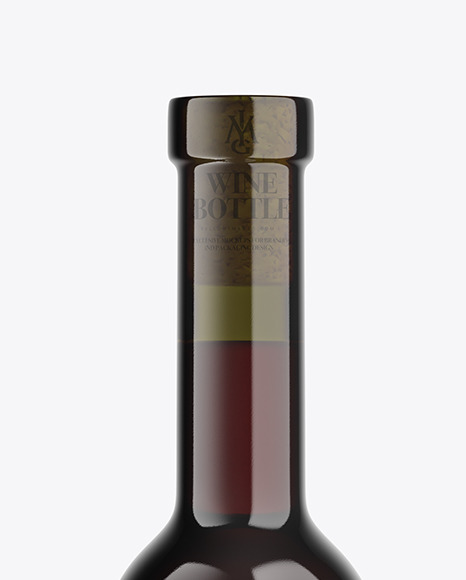 Antique Green Glass Red Wine Bottle Mockup