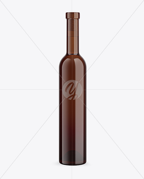 Amber Glass White Wine Bottle Mockup