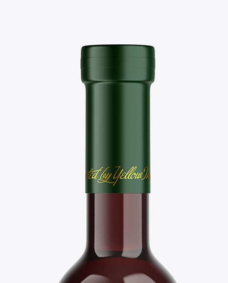 Amber Glass Red Wine Bottle Mockup