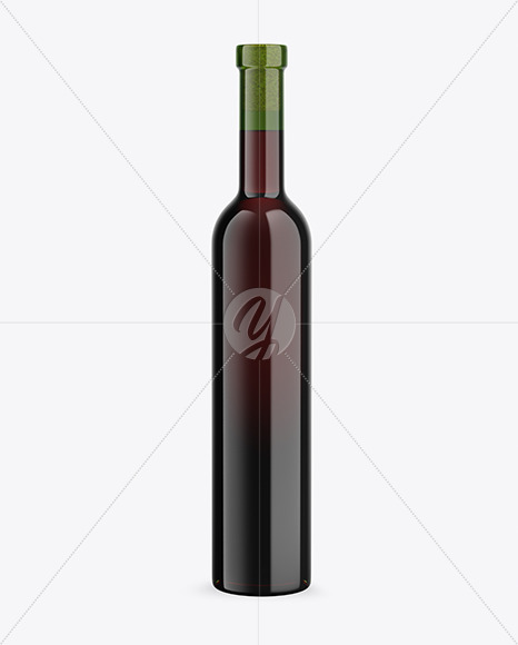 Green Glass Red Wine Bottle Mockup