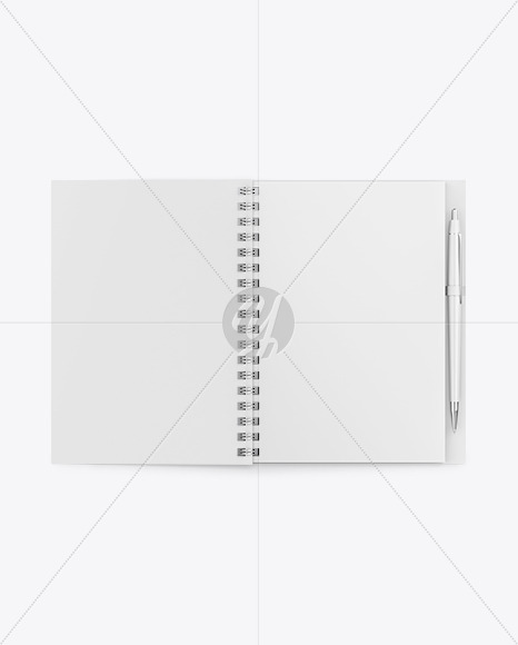 Notebook With Writing Pen Mockup