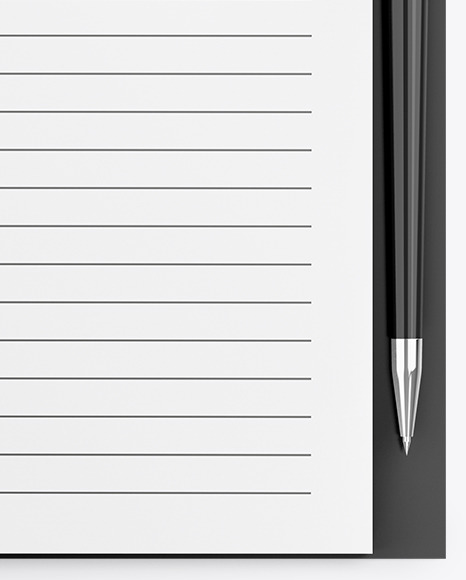 Notebook With Writing Pen Mockup