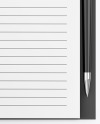 Notebook With Writing Pen Mockup