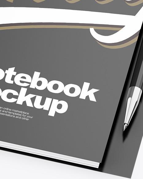 Notebook With Writing Pen Mockup